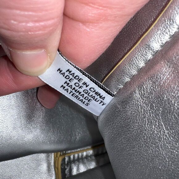 Nine West Ava Faux Leather Tote Bag Purse Floral Laser Cut Design Yellow Silver - Picture 14 of 14